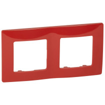 Plaque Niloé - 2 postes - rouge - thermoplastique - fixation a clipser - IK04