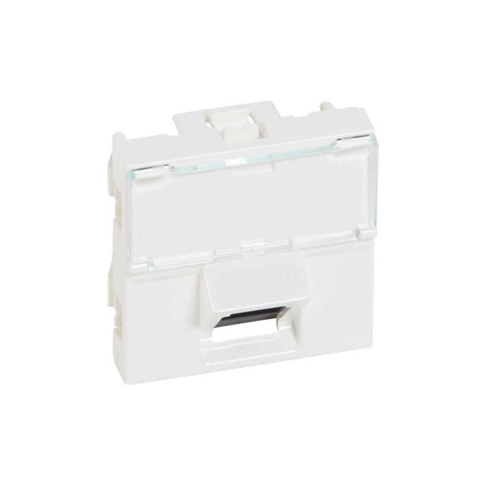 Prise RJ45 catégorie 5 UTP Mosaic 2 modules inclinée 45 degrés