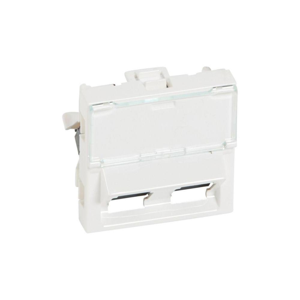 Prise double RJ45 catégorie 5 UTP Mosaic 2m inclinee 45d