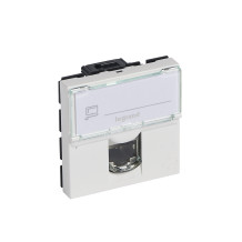 Prise RJ45 catégorie 6 UTP Mosaic 2 modules - blanc