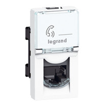 Prise RJ45 catégorie 6 FTP Mosaic 1 module - blanc antimicrobien