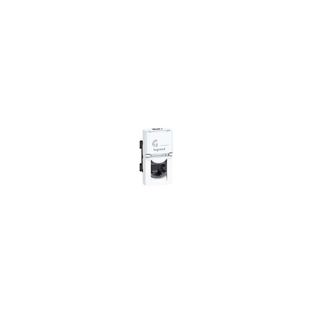 Prise RJ45 catégorie 6 FTP Mosaic 1 module - blanc antimicrobien