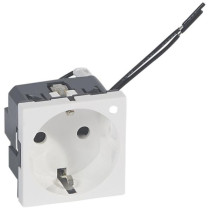 Prise de courant avec terre Mosaic Schuko à voyant blanc