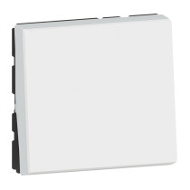 Interrupteur ou va-et-vient 10AX 250V~ Mosaic Easy-Led 2 modules - blanc antimicrobien