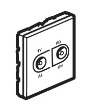 Mosaic enjoliveur pour socle TV/FM de diverses sociétés de télédistribution - 2 modules - blanc