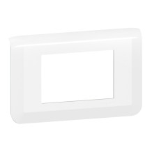 Plaque de finition Mosaic pour 3 modules horizontal blanc