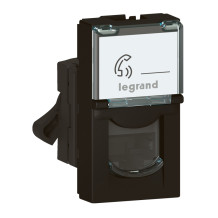 Prise RJ45 catégorie 6 FTP Mosaic 1 module - noir mat