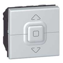 Interrupteur de volets roulants 500W maximum Mosaic 2 modules - alu