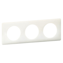 Plaque Céliane Laqué 3 postes - finition Blanc