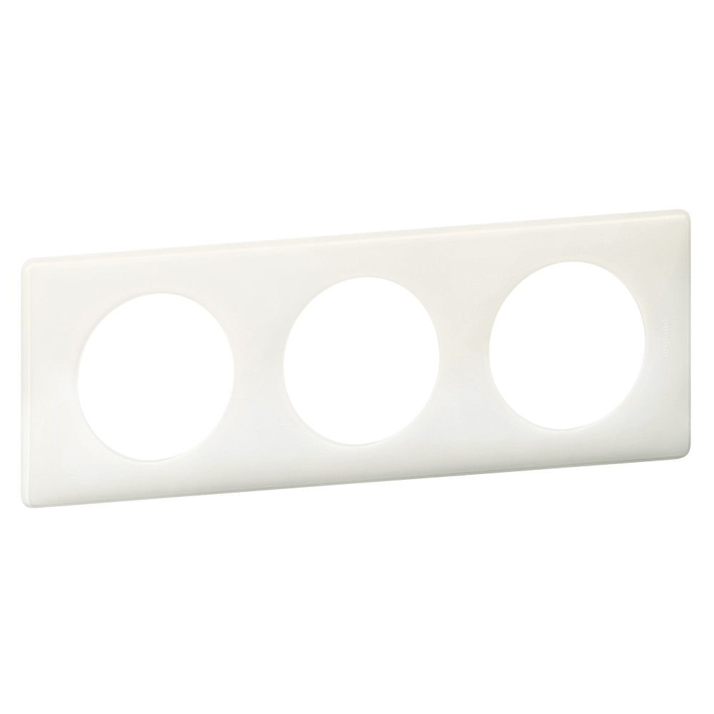 Plaque Céliane Laqué 3 postes - finition Blanc