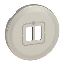 Enjoliveur Céliane pour prise double USB Type-A et Type-C - finition titane