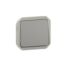 Interrupteur ou va-et-vient avec enjoliveur étanche Plexo 10AX 250V~ IP55 IK08  finition gris