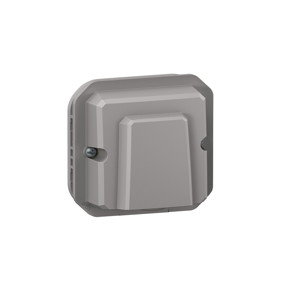 Sortie de câble étanche avec serre câbles Ø5mm à 13mm Plexo 16A 250V IP55 avec enjoliveur finition gris