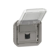 Prise RJ45 étanche Cat 6 UTP Plexo Composable IP55 volet fermé - Gris