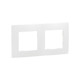 Niloé plaque double blanc entraxe 71mm vertical / horizontal