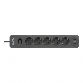 Multiprise APC Essential SurgeArrest 5 Prises 2 Ports USB Noir 230V Allemagne